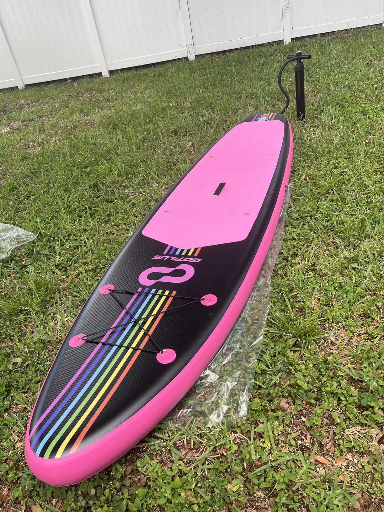 Goplus Inflatable Stand Up Paddle Board, 10FT/10.5FT/11FT SUP with Accessory Pack, Adjustable Paddle, Carry Bag, Fin, Hand Pump, Leash, Repair Kit customer photo 1