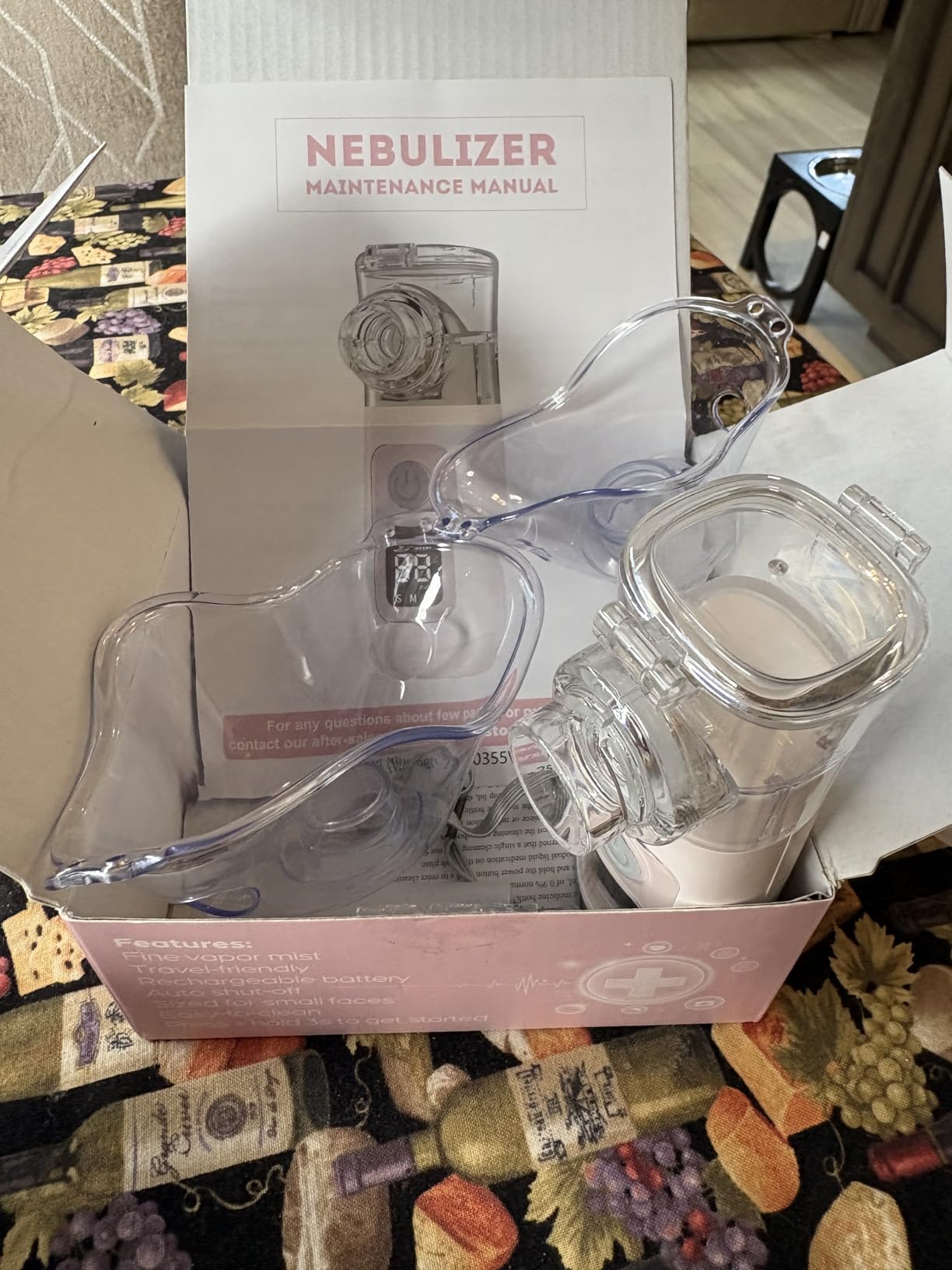 Smart Digital Display Portable Nebulizer for Adults and Kids, Portable - Rechargeable for Travel and Home Use, OTC SPACER-0422-HER-V3 customer photo 2