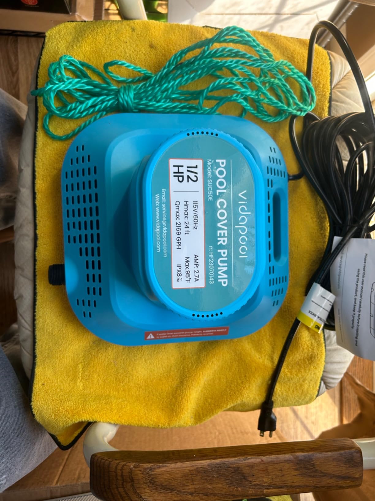 1/2 HP Pool Cover Pump Automatic On Off, Submersible Sump Pump Inground/Above Ground, 2169 GPH Water Removal Pump with 25 Feet Power Cord customer photo 2