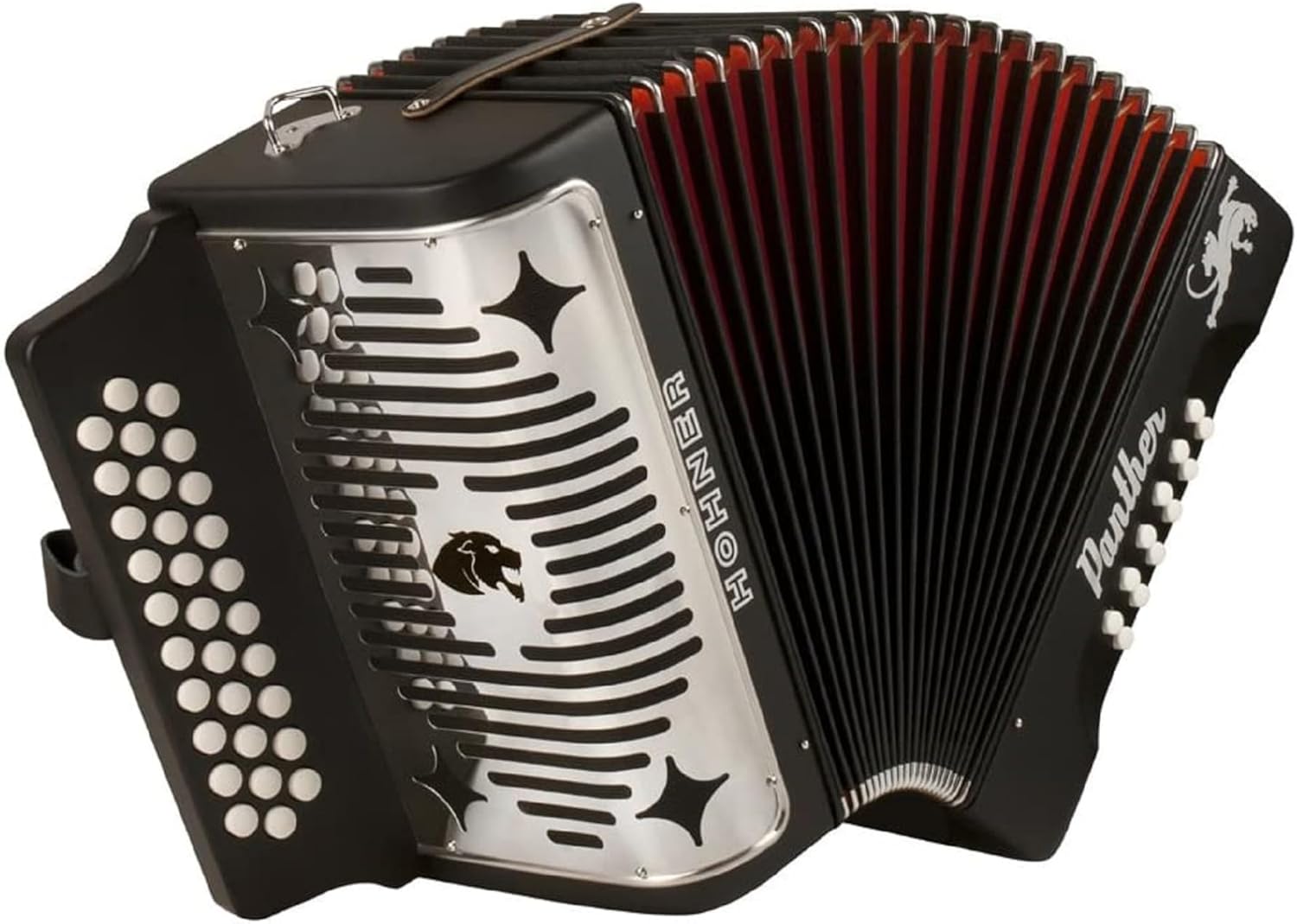 Hohner Panther G/C/F 3-Row Diatonic Accordion - Black customer photo 1