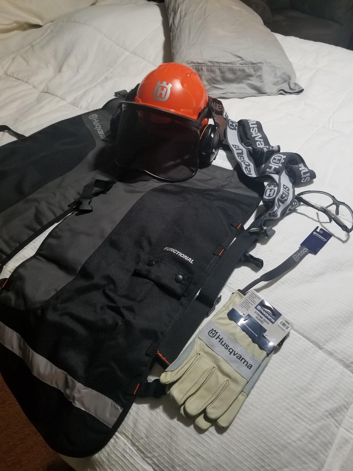 Husqvarna Functional Protective Power Kit with Chainsaw Chaps, Suspenders, Safety Gloves, Protective Glasses with Lanyard and Forest Helmet, Chainsaw Safety Equipment for Landowners customer photo 2