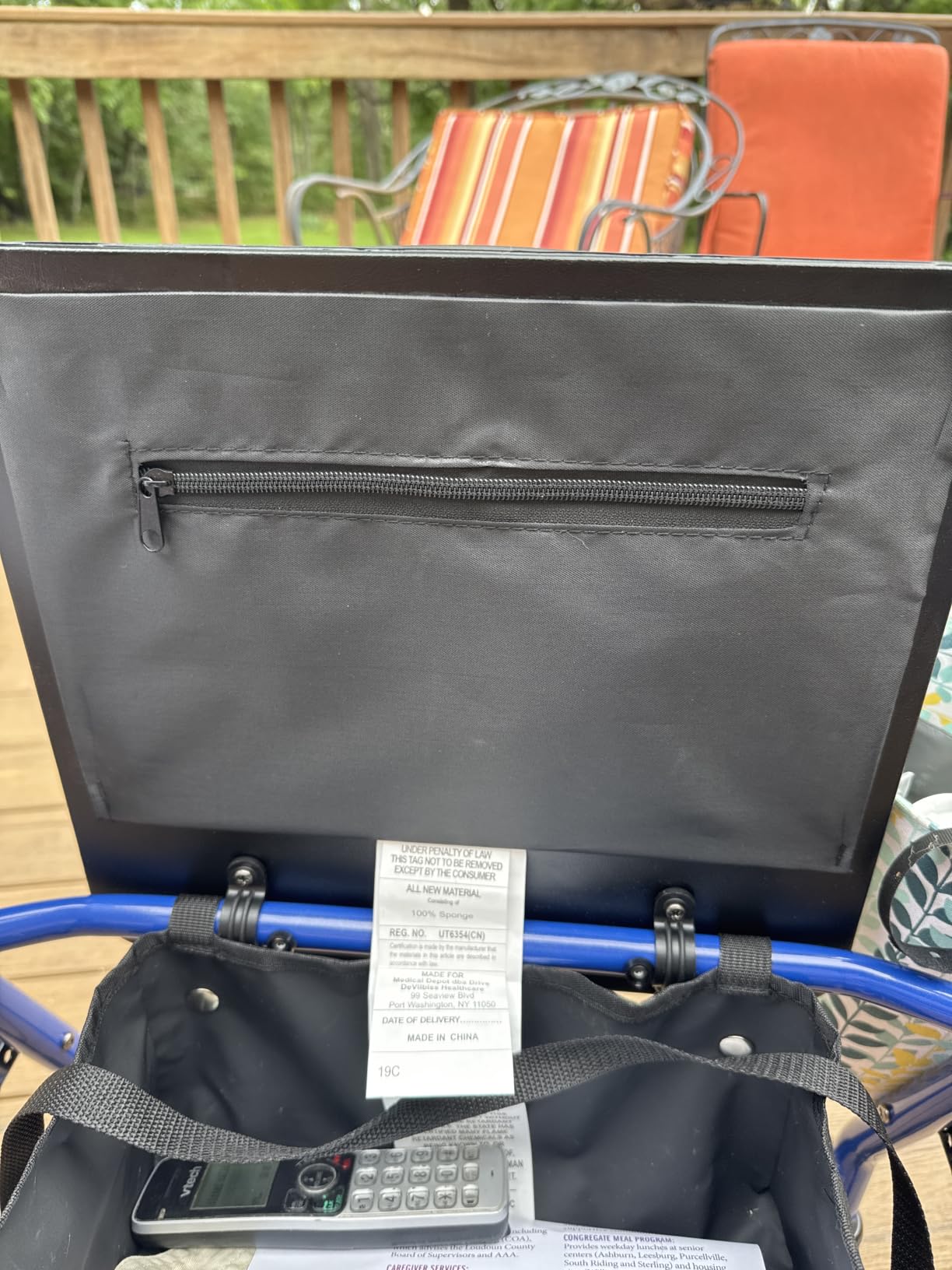 Drive Medical Aluminum Rollator Walker - Fold Up & Removable Back Support - Padded Seat - 6 Inch Wheels - Lightweight Portable Design - Indoor Outdoor Mobility Aid - Black customer photo 2