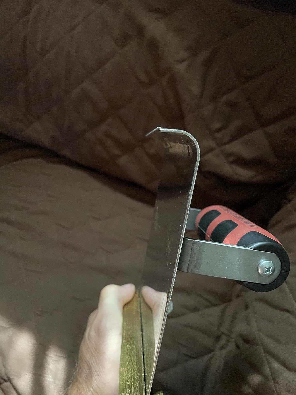 MARSHALLTOWN Stainless Steel Hand Edger, 1/2 Inch Radius, Assembled in USA | Adjustable Groover, 14 x 5 Inch Stainless Blade, 1/2 Inch Radius, Rounds and Grooves Fresh Concrete Edges, 3489D customer photo 1
