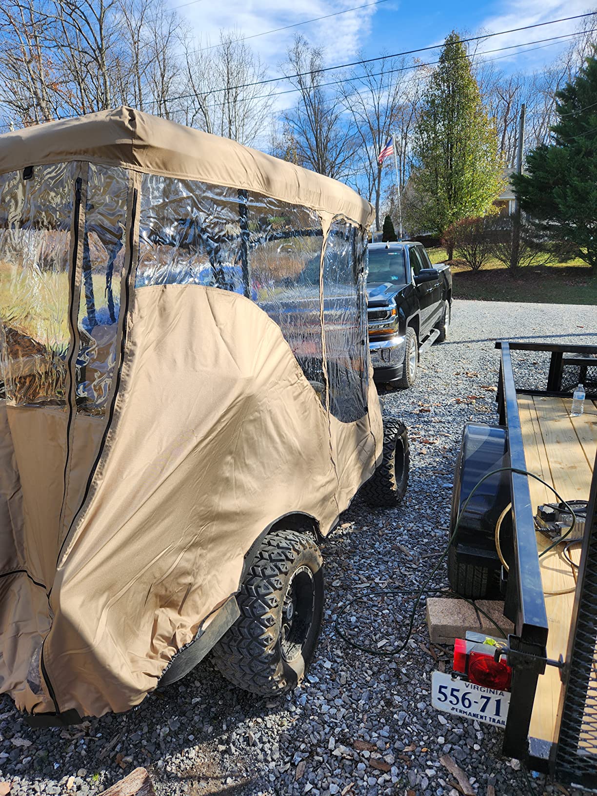 Formosa Covers 4 Passenger Golf Cart Enclosure Rain Cover YKK Door Zipper 4 Seater - Extended Roof up to 80