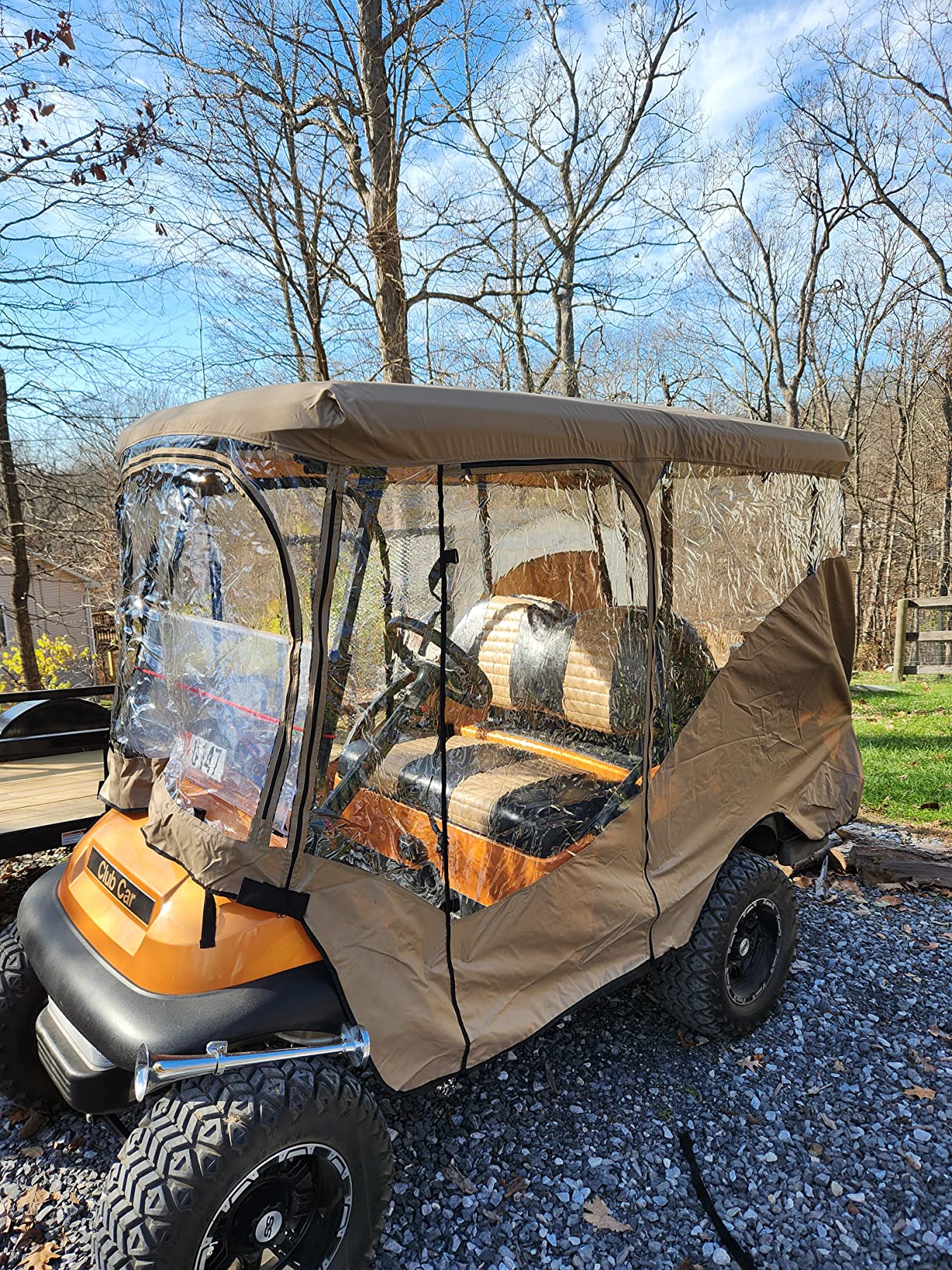 Formosa Covers 4 Passenger Golf Cart Enclosure Rain Cover YKK Door Zipper 4 Seater - Extended Roof up to 80