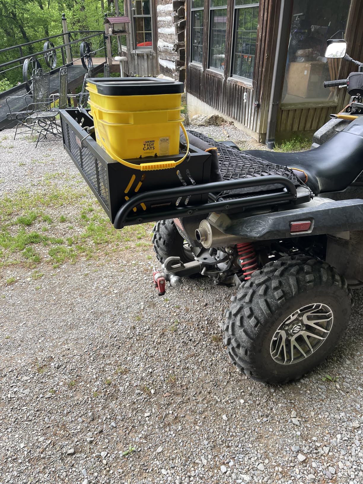Kolpin 53350 ATV Rear Drop Rack Basket Convertible 3-in-1, Black, 43