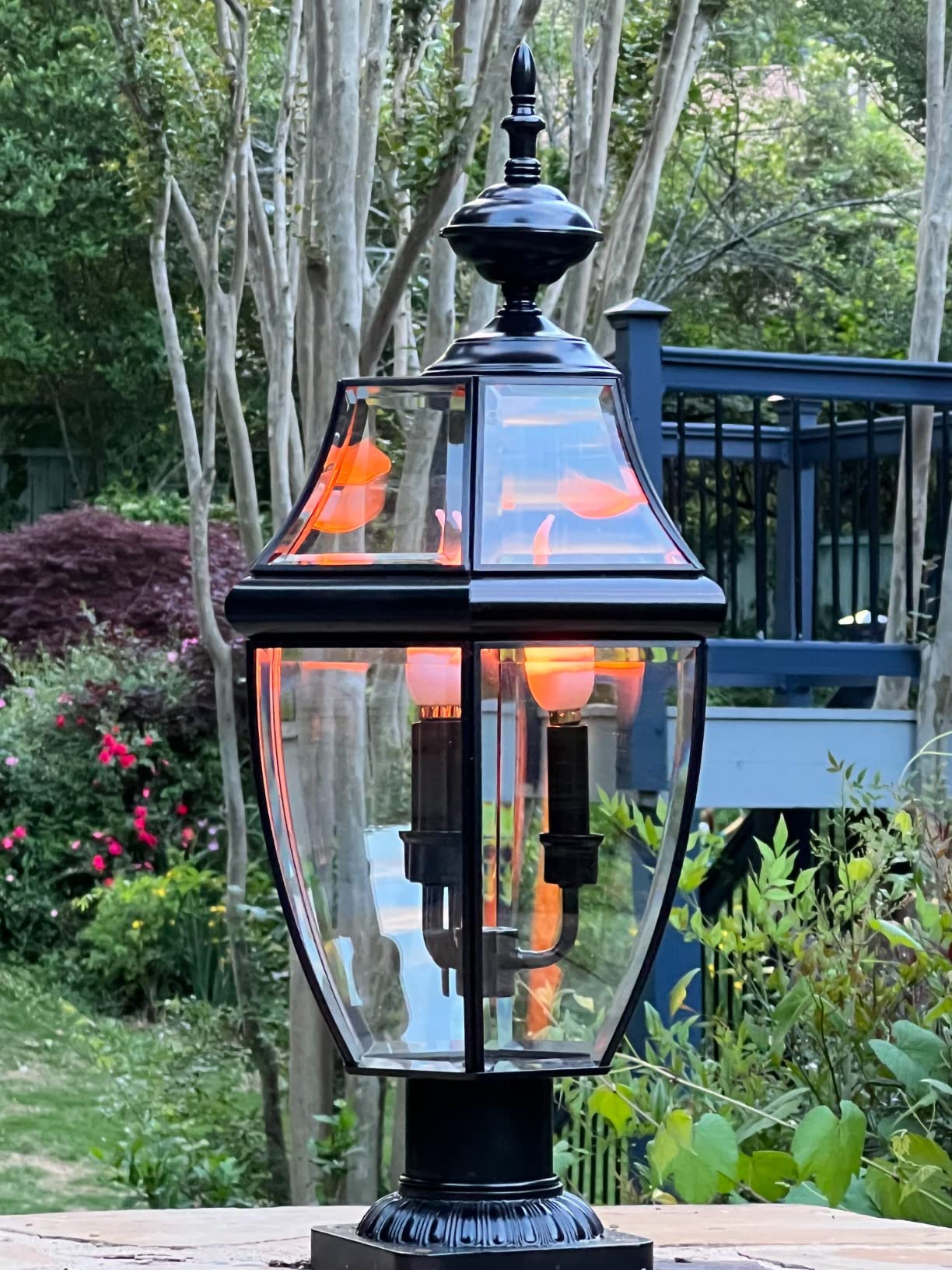 Sea Gull Lighting 8239-12 Lancaster Outdoor Post Lantern Outside Fixture, 24'' Height, Black customer photo 2