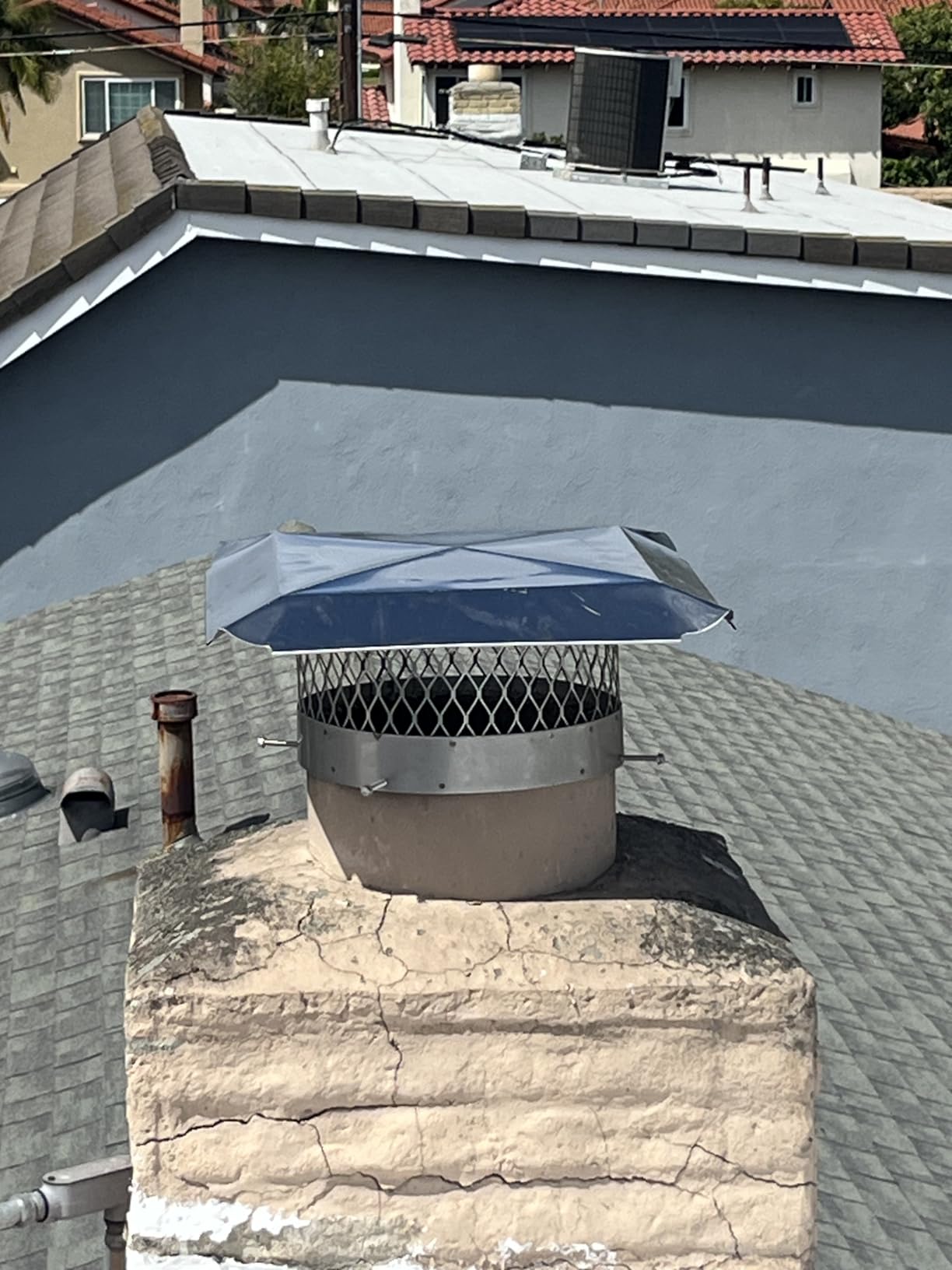 Draft King SS12U Round Bolt On Stainless Steel Single Flue Chimney Cap, 12