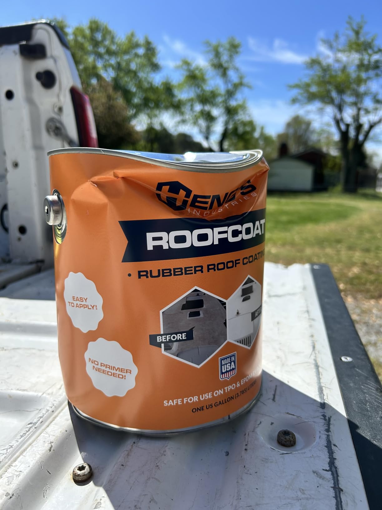 HENG'S Industries Rubber Roof Coating - 1 Gallon | EPDM | Durable Coat | RV, Motorhome, Camper Roof Repair | Waterproof & UV Resistant | 42128-4 customer photo 1