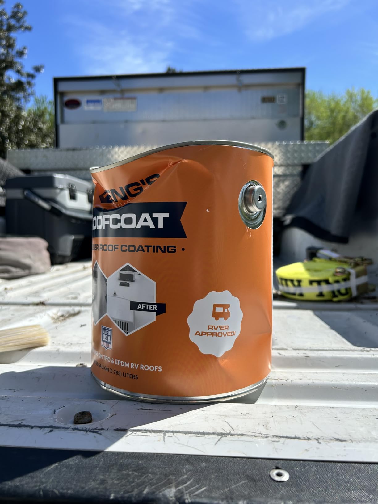 HENG'S Industries Rubber Roof Coating - 1 Gallon | EPDM | Durable Coat | RV, Motorhome, Camper Roof Repair | Waterproof & UV Resistant | 42128-4 customer photo 2