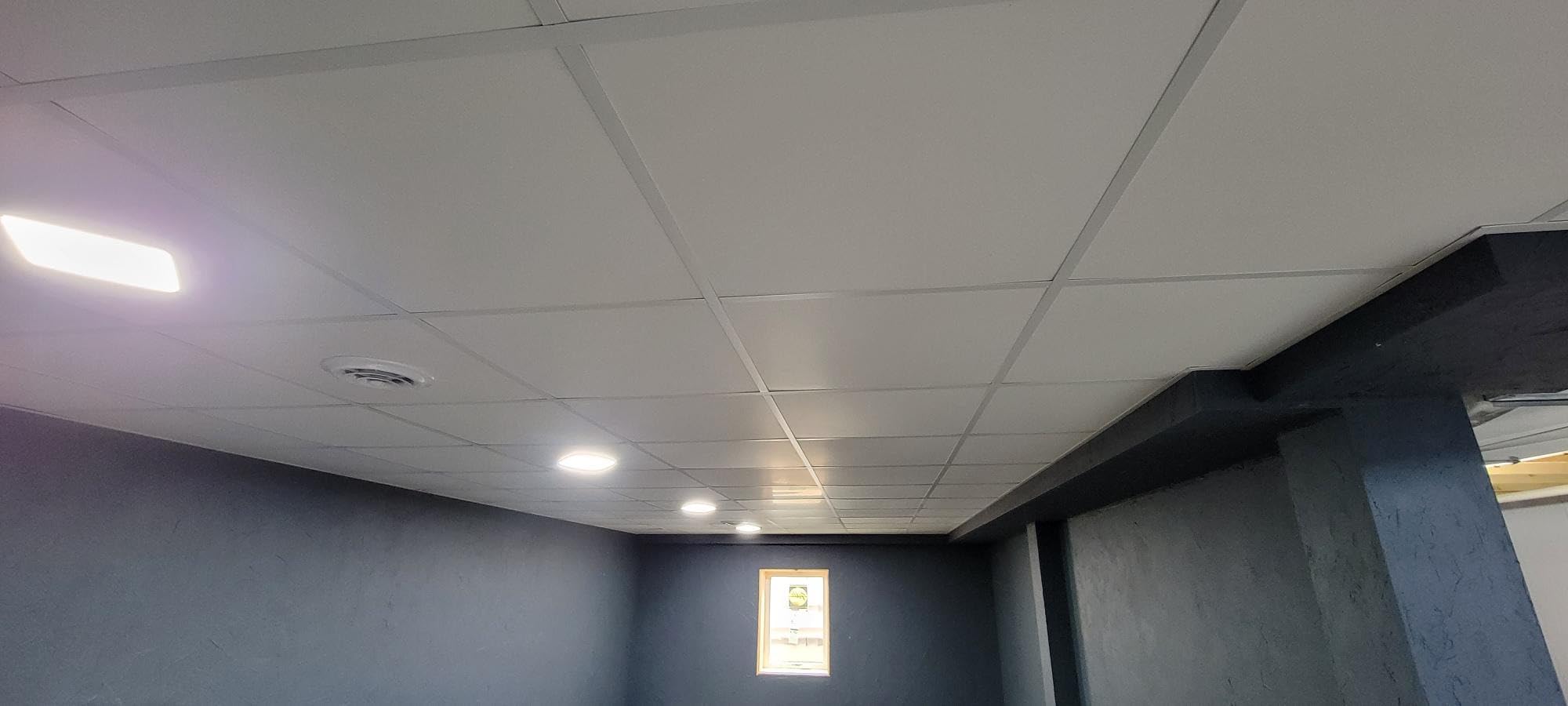 Genesis 2ft x 4ft Smooth Pro White Ceiling Tiles - Easy Drop-In Installation - Waterproof, Washable and Fire-rated - High-Grade PVC to Prevent Breakage - Package of 10 Tiles customer photo 2
