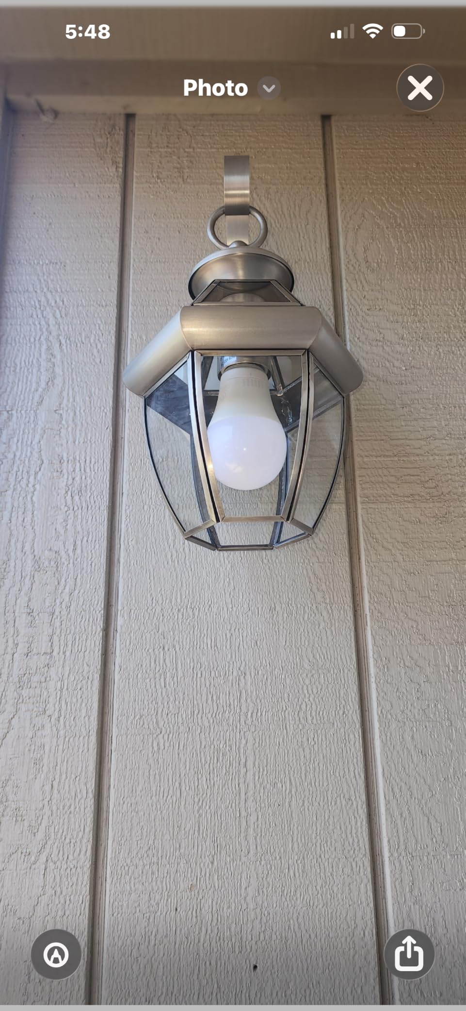 Livex Lighting 2051-91 Monterey 1 Light Outdoor Brushed Nickel Finish Solid Brass Wall Lantern with Clear Beveled Glass customer photo 2