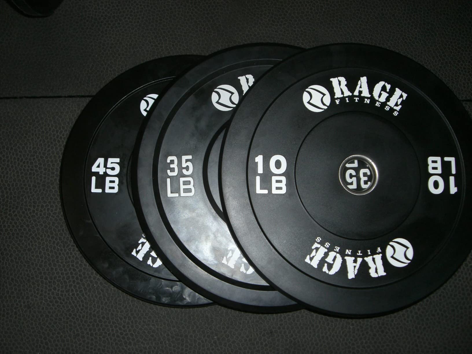 Rage Fitness Olympic Bumper Plates - Rubber-Coated Weight Plates with Steel Insert for Strength Training & Home or Commercial Gyms customer photo 1