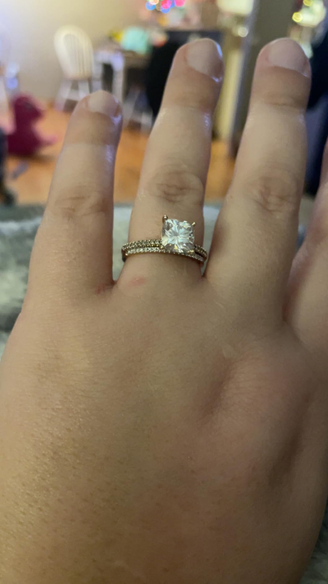 Dazzlingrock Collection 0.08 Cttw Womens Diamond Wedding Band - Real Round Natural White Diamond Minimalist Thin Stackable Ring for Her in 10K Solid Gold customer photo 1