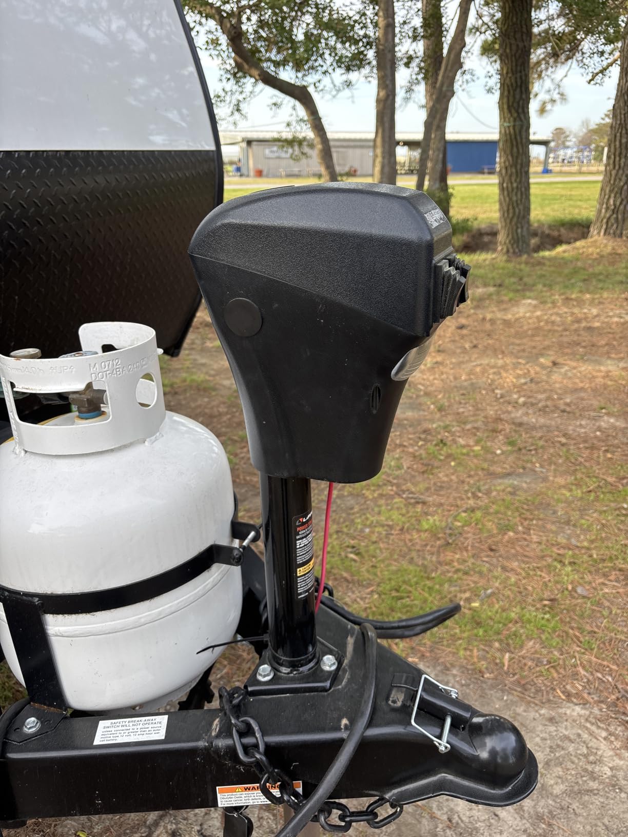 Lippert Power Tongue Jack Electric Trailer A-Frame, 3,500 lbs. 18-Inch Stroke, 5.4-Inch Foot Pad, Durable Textured Casing, Emergency Manual Crank Override, 10.75