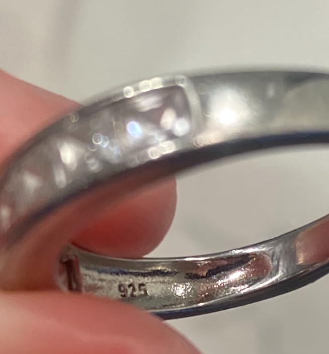 2 Carats Sterling Silver Bridal Set Cubic Zirconia Engagement Wedding Ring Bands with Round and Princess Cut customer photo 1