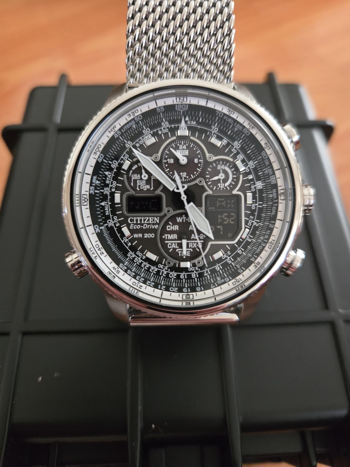 Men's Promaster Navihawk A-T Eco-Drive Pilot Watch, Atomic Timekeeping, Chronograph customer photo 1