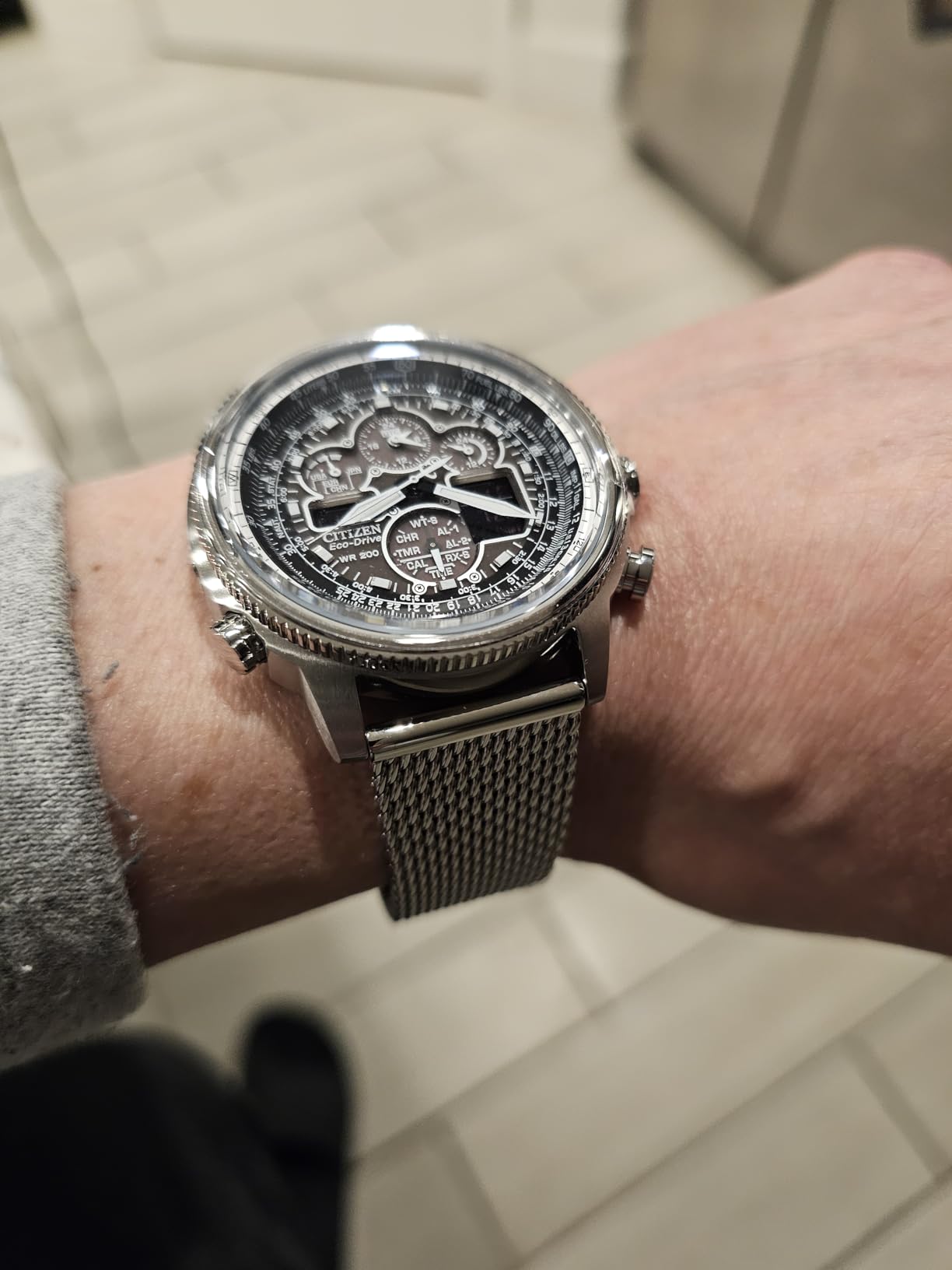 Men's Promaster Navihawk A-T Eco-Drive Pilot Watch, Atomic Timekeeping, Chronograph customer photo 2