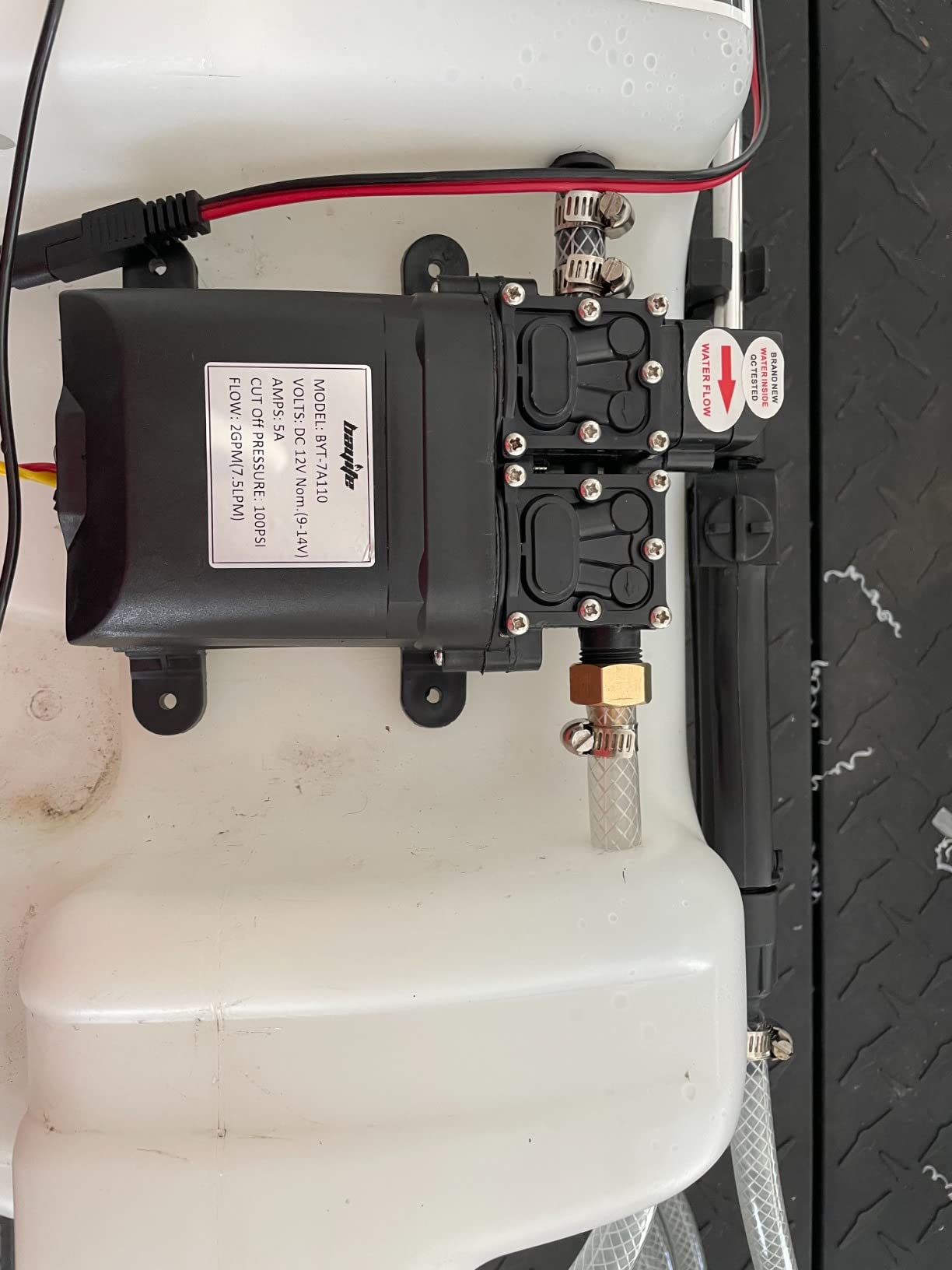 Ironton 12V Sprayer Pump, 8-Gallon, 1 GPM, 12V, 12ft. Vertical Spray Reach | Santoprene/Viton components, 11ft. hose, Compact property spraying, Targeted application, Lawn/garden use customer photo 1