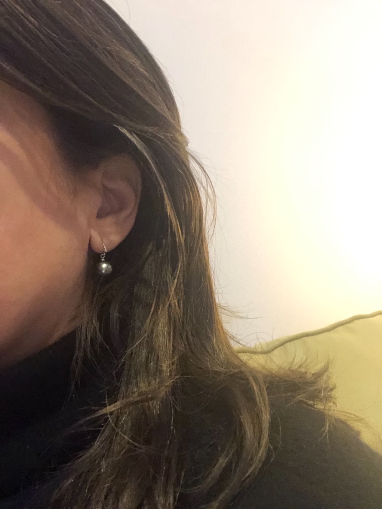 Genuine Baroque Black Tahitian South Sea Cultured Pearl Rosalind Earrings for Women customer photo 1