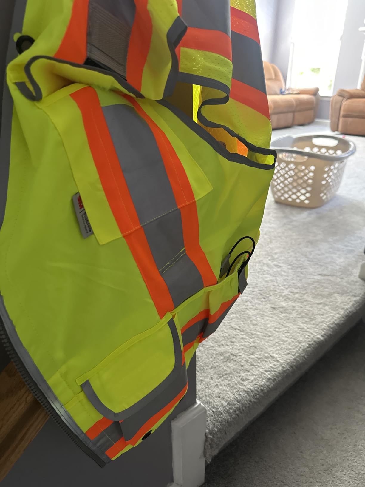 Radians SV55 Class 2 Heavy Woven Two Tone Engineer Vest With Padded Neck To Support Extra Weight In Cargo Pockets, Green, Medium customer photo 1