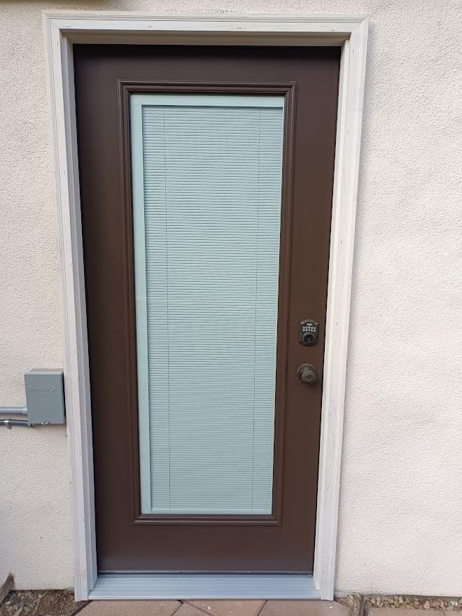 National Door Company, Steel, Primed, Right-Hand Inswing, Raise/Lower Blinds, Full Lite, Single Prehung Front Door, 36