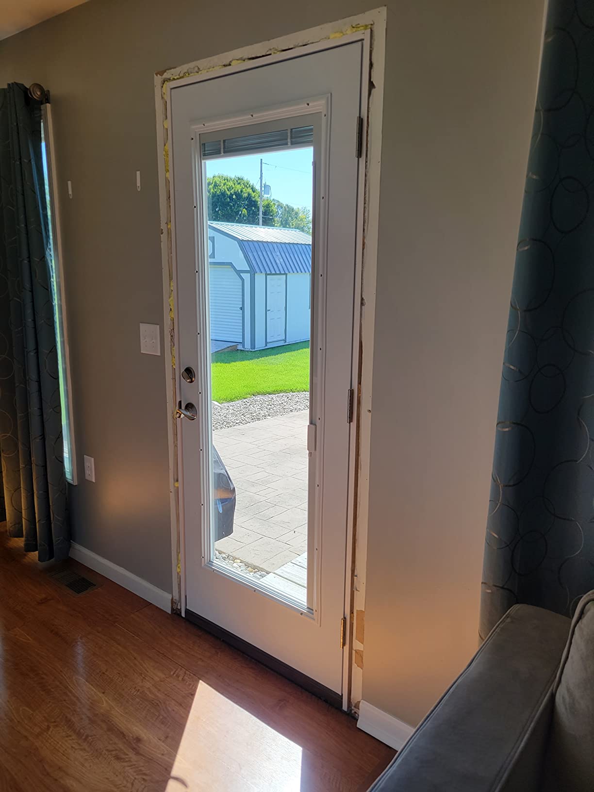 National Door Company, Steel, Primed, Right-Hand Inswing, Raise/Lower Blinds, Full Lite, Single Prehung Front Door, 36
