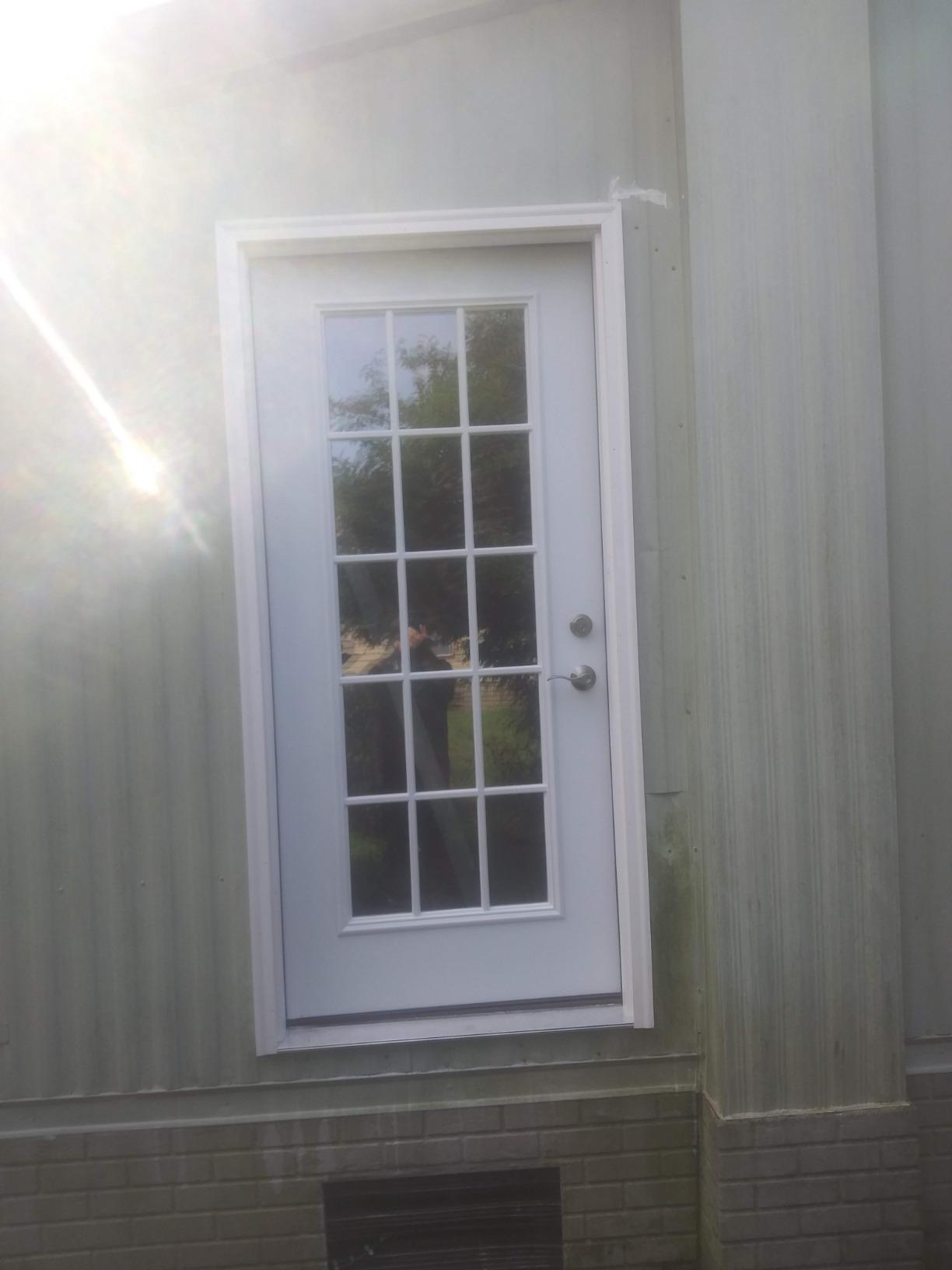 National Door Company Z000725L Steel Primed, Left Hand in-Swing, Prehung Front Door, 15 Lite External Grilles, Clear Glass, 30