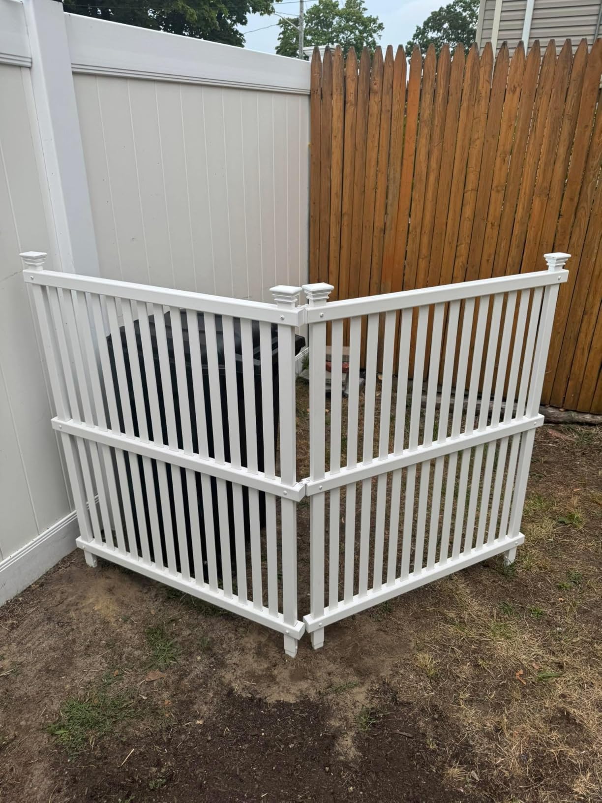 Enclo Wilmington Privacy Screen 2pk, White Vinyl DIY No Dig Kit customer photo 1