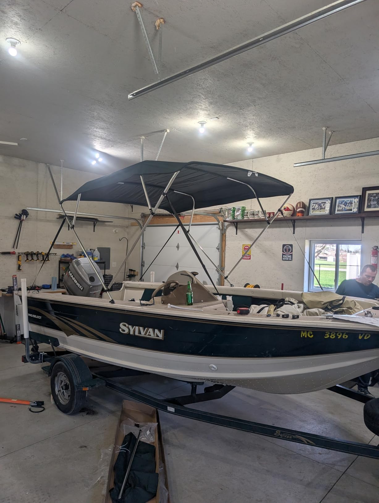 Naviskin 10 Optional Colors Available 3-4 Bow 13 Different Size Bimini Top Cover Includes Mounting Hardwares, Storage Boot with 1 Inch Aluminum Frame customer photo 2