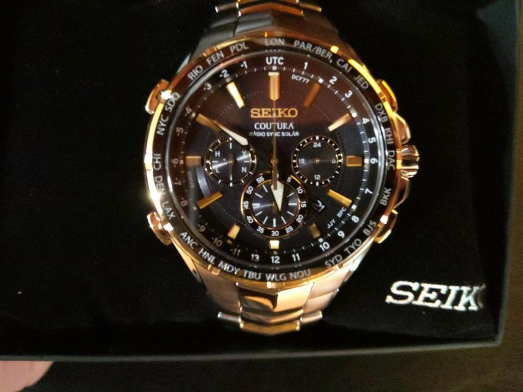 SEIKO SSG010 Watch for Men - Coutura Collection - Radio Sync Solar Chronograph, Two-Tone Stainless Steel Case & Bracelet, Black Dial with Lumibrite Hands & Markers, and Date Calendar customer photo 2