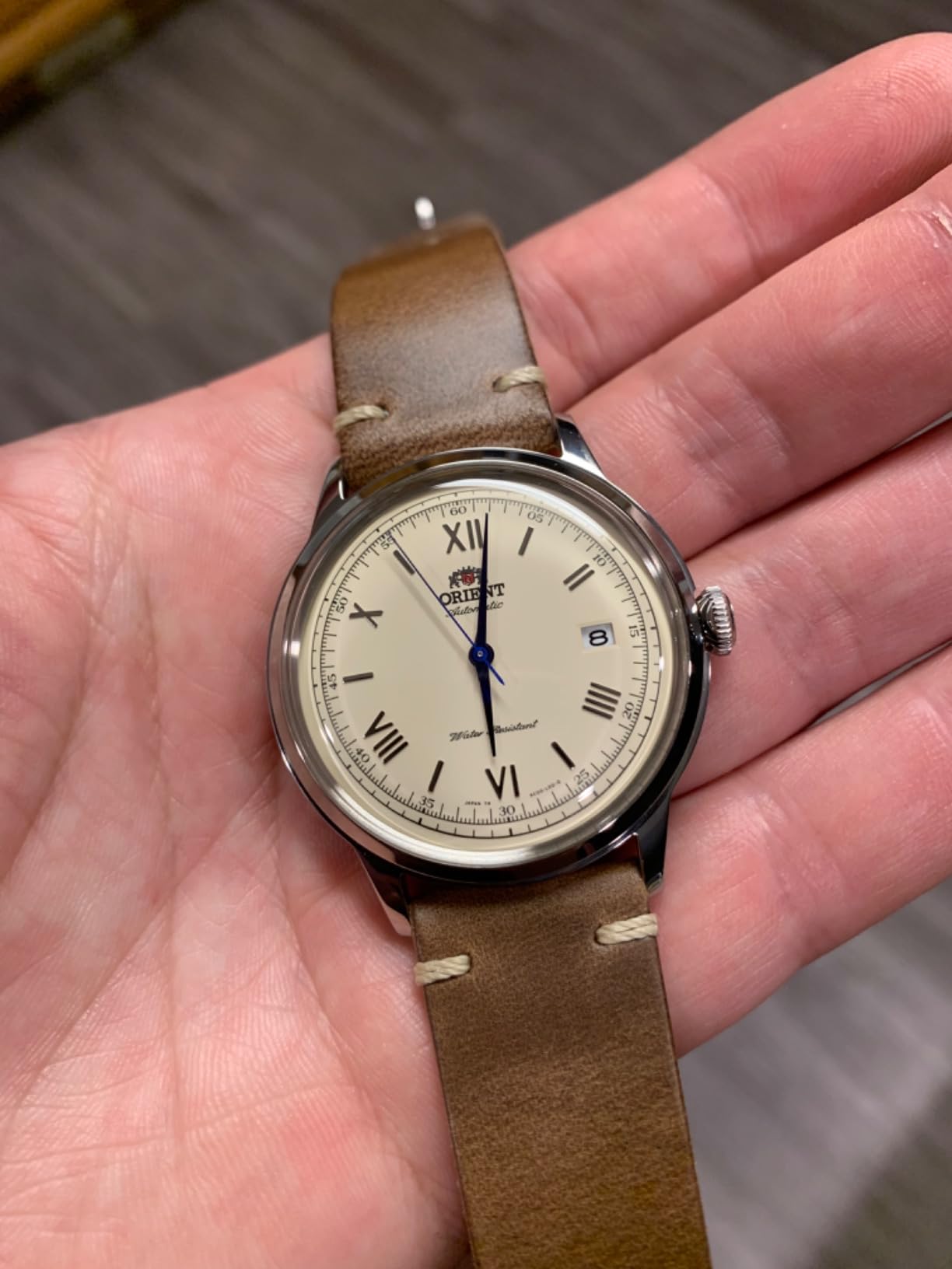 Self Winding Watch Classic Automatic Roma International Model Japanese Manufacturer's Guarantee Bambino New Model Cream Yellow customer photo 2