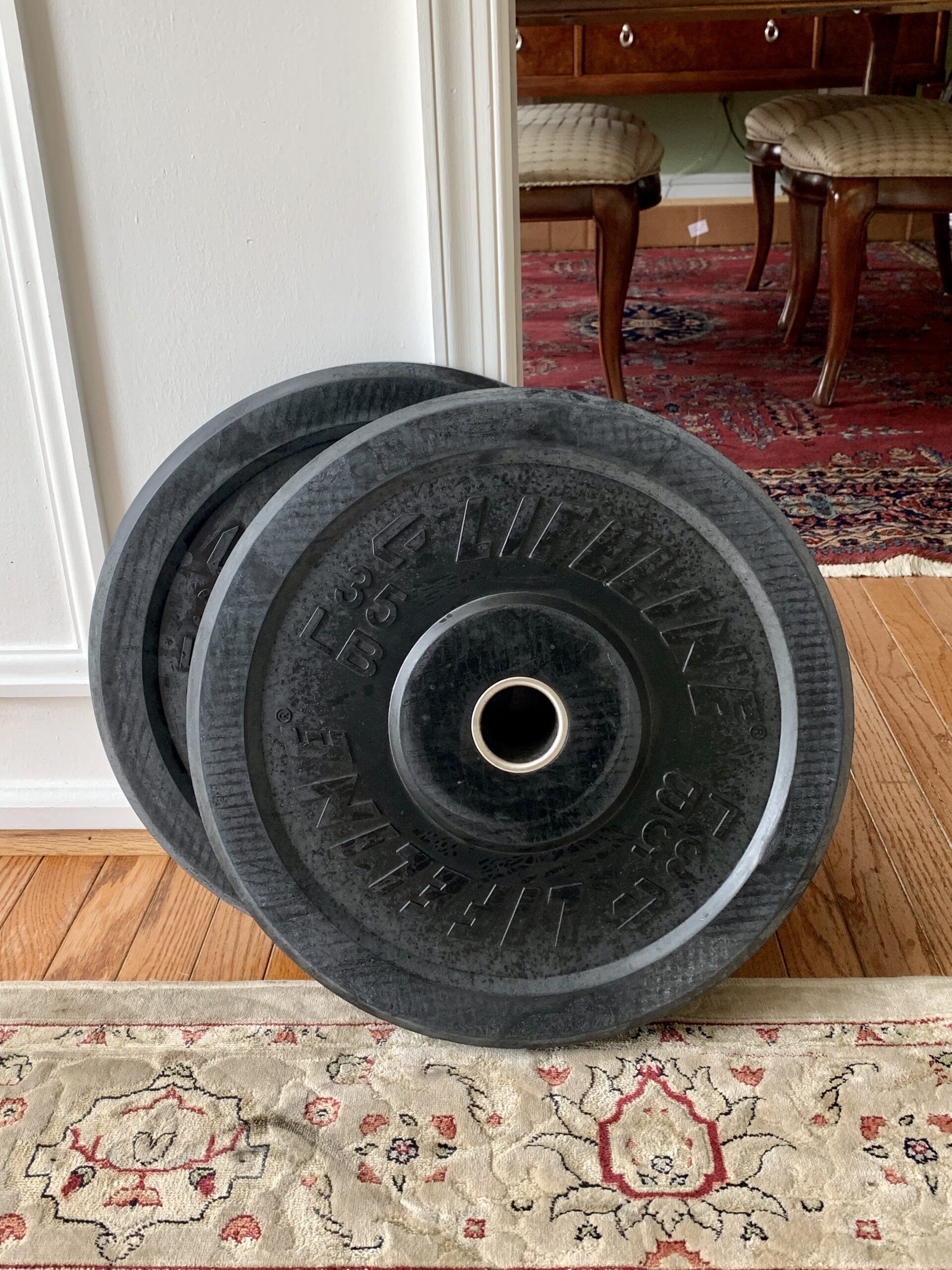 Lifeline Fitness Rubber Olympic Bumper Plates | Single Plates| No-Bounce Floor Protecting Rubber Wrap - 10/15/25/35/45LB customer photo 1