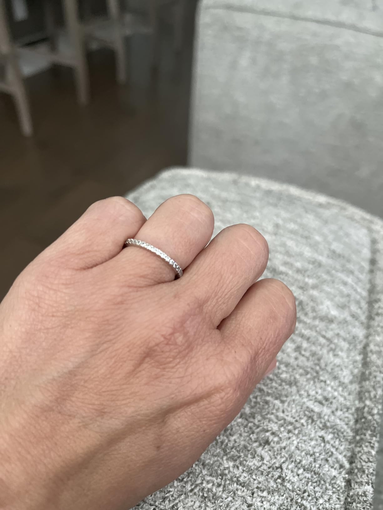 Gold Plated Solid 925 Sterling Silver CZ Simulated Diamond Stackable Ring Eternity Bands for Women customer photo 2