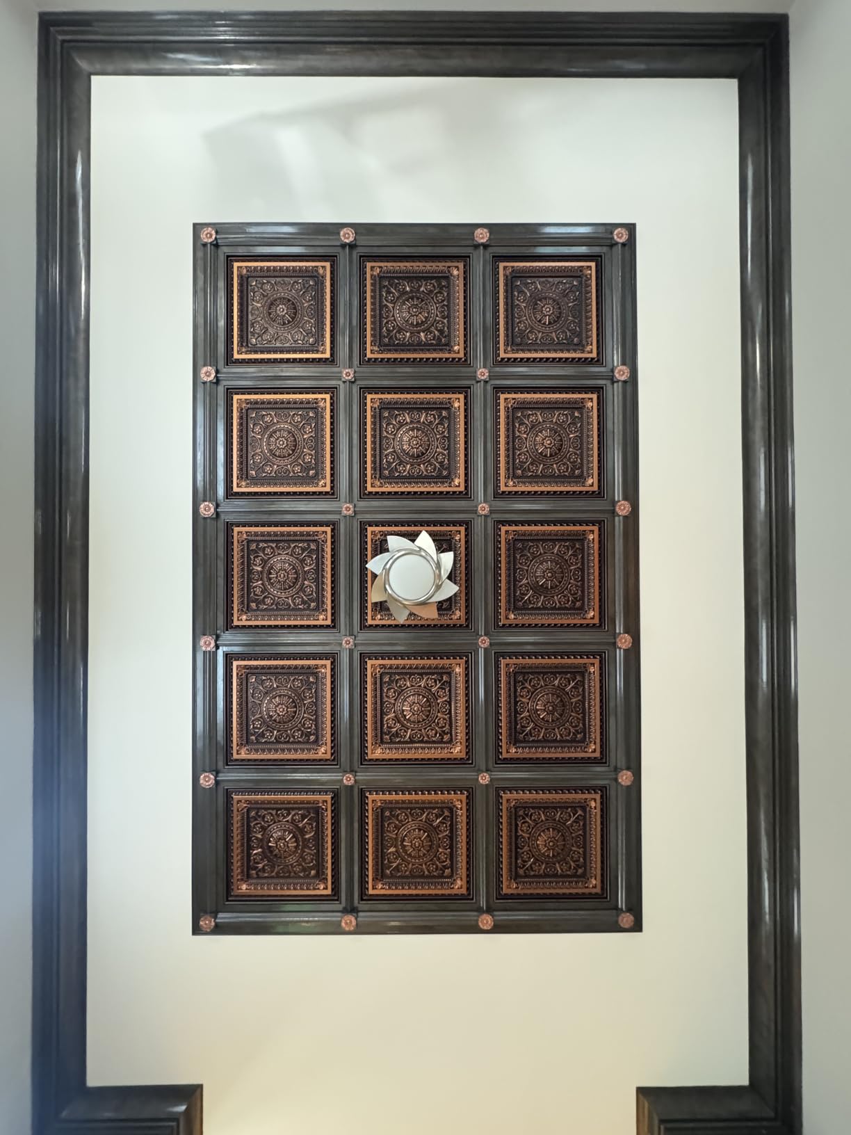uDecor Marseille Antique Copper Ceiling Tiles - 2 ft. x 2 ft. Decorative Ceiling Tiles, Box of 10, Faux Tin Look, Class A Fire Rated customer photo 1