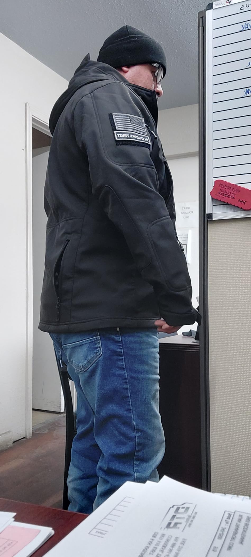 FREE SOLDIER Men's Outdoor Waterproof Soft Shell Hooded Military Tactical Jacket customer photo 2