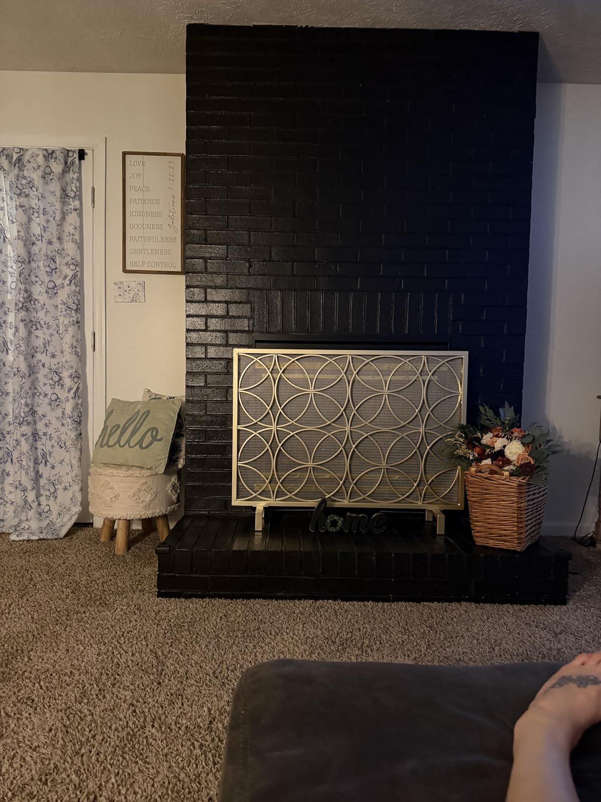 Christopher Knight Home Valeno Single Panel Iron Fireplace Screen, Gold customer photo 1