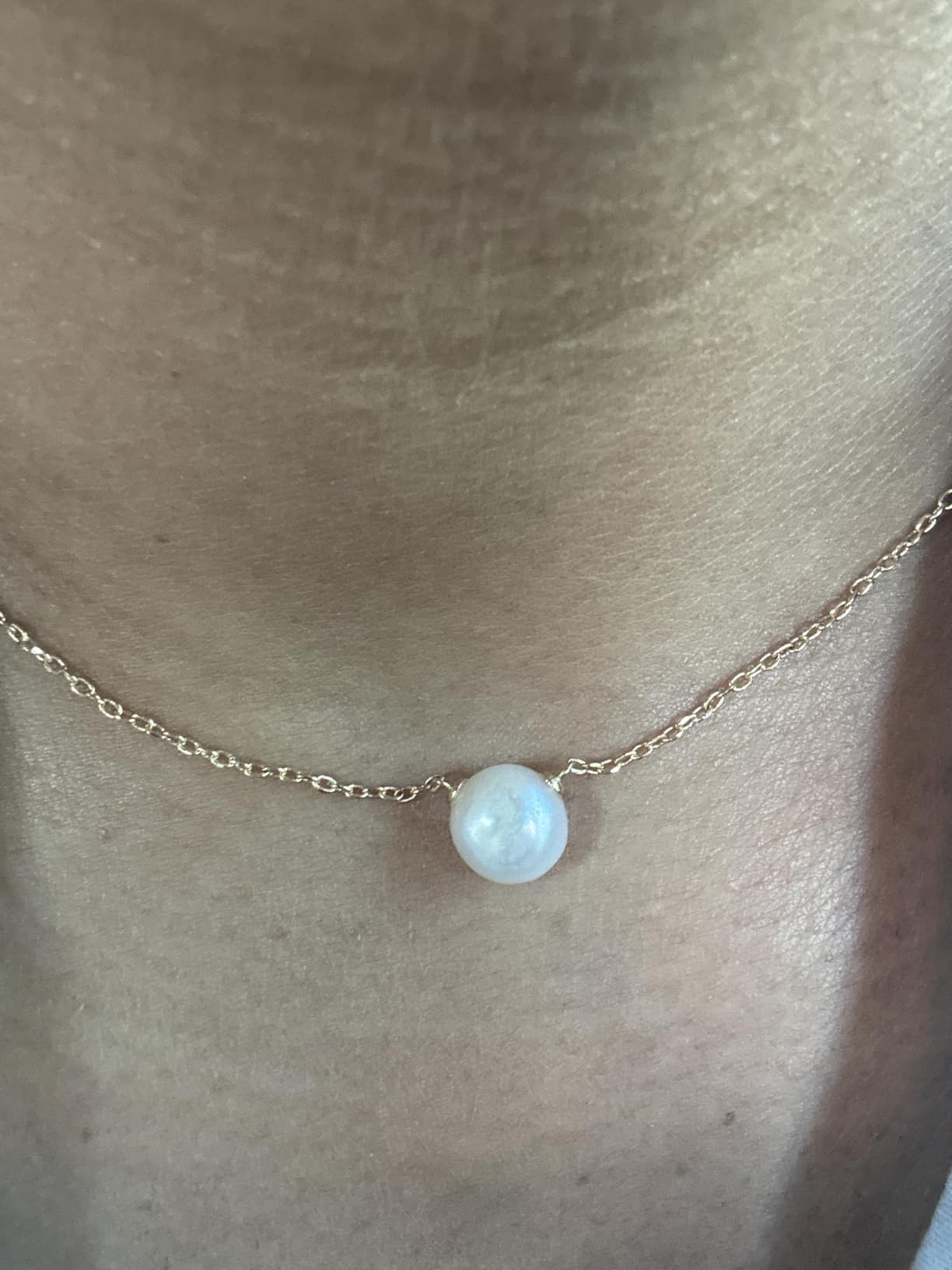 PAVOI Handpicked AAA+ Freshwater Cultured Single Pearl Necklace Pendant | Gold Necklaces for Women customer photo 1