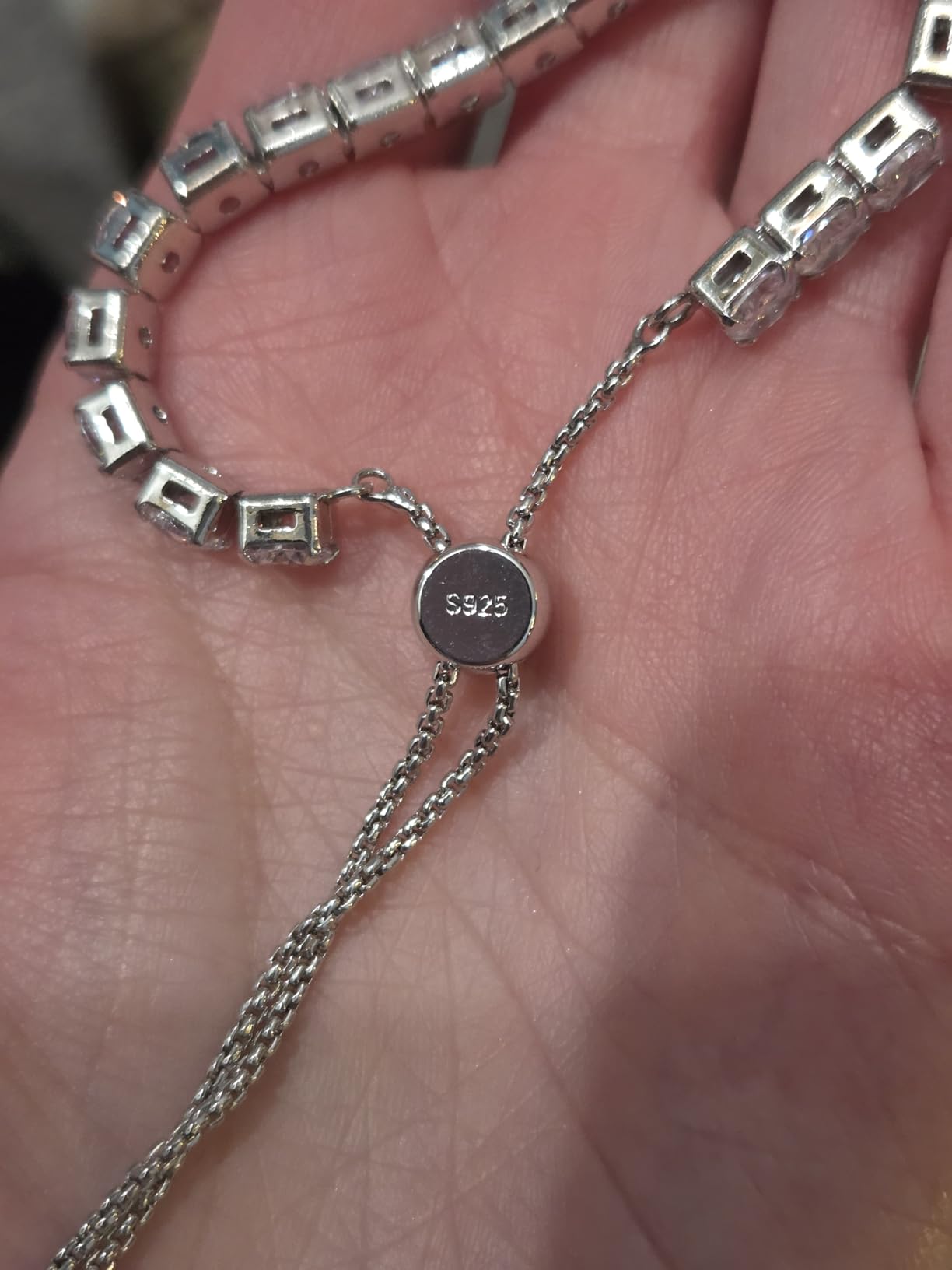 J.Fée Silver Bracelet, S925 Tennis Bracelet with Sparkling 5A Cubic Zirconia Silver Bracelets for Women Adjustable customer photo 1
