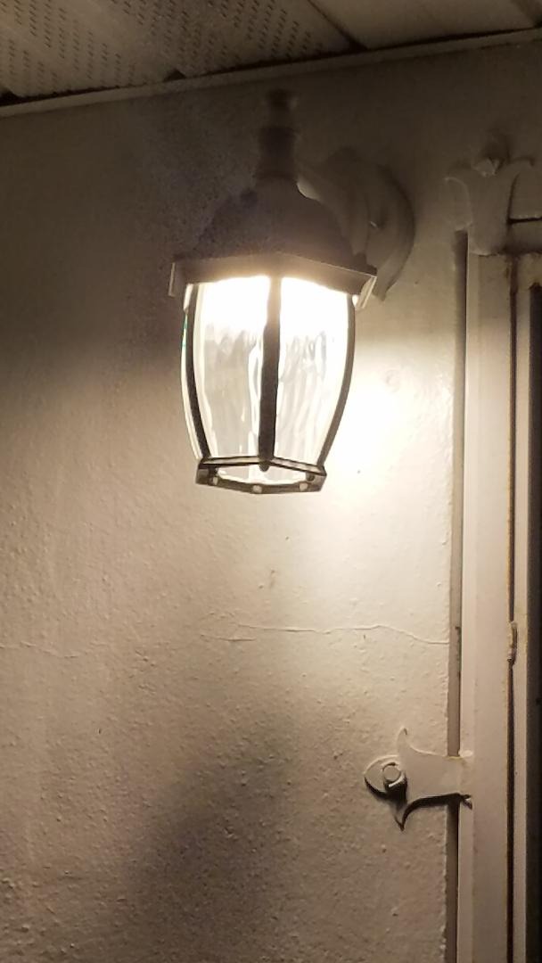 Maxxima LED Black Outdoor Wall Light, 580 Lumens 3000K, Dusk to Dawn Sensor, Clear Water Glass, Warm White, Photocell Sensor, Exterior Patio or Porch Sconce Fixture customer photo 2