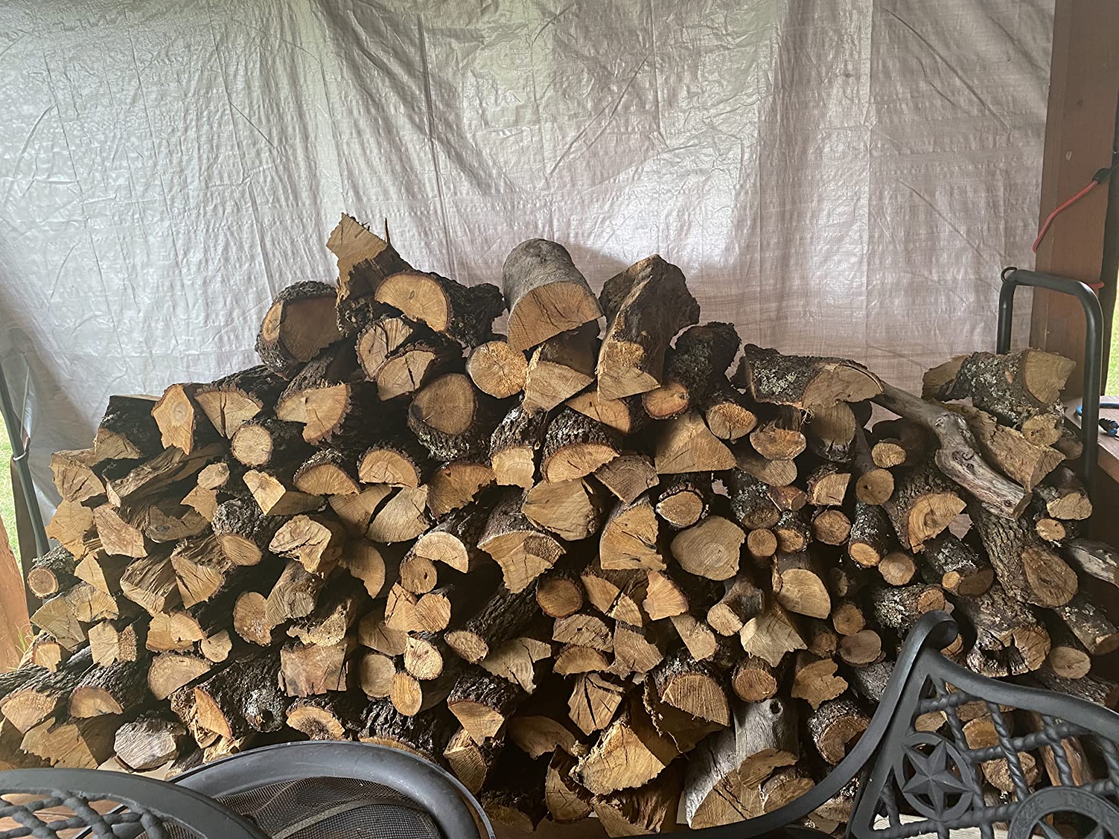 DOEWORKS Heavy Duty Firewood Racks Adjustable Length Log Bracket Rack Holder customer photo 1