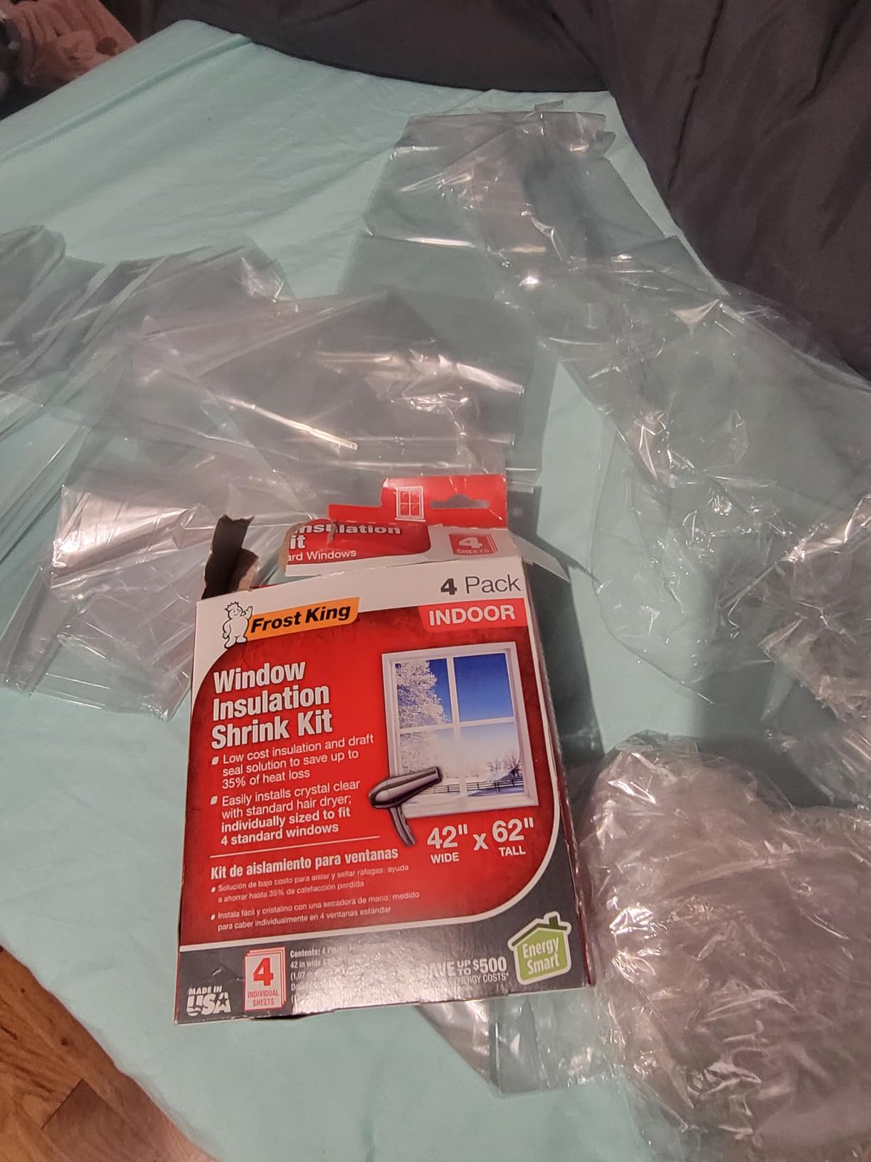 Frost King V73/4T Shrink Film Window KIT, 4-Pack, Clear, Transparent, 42
