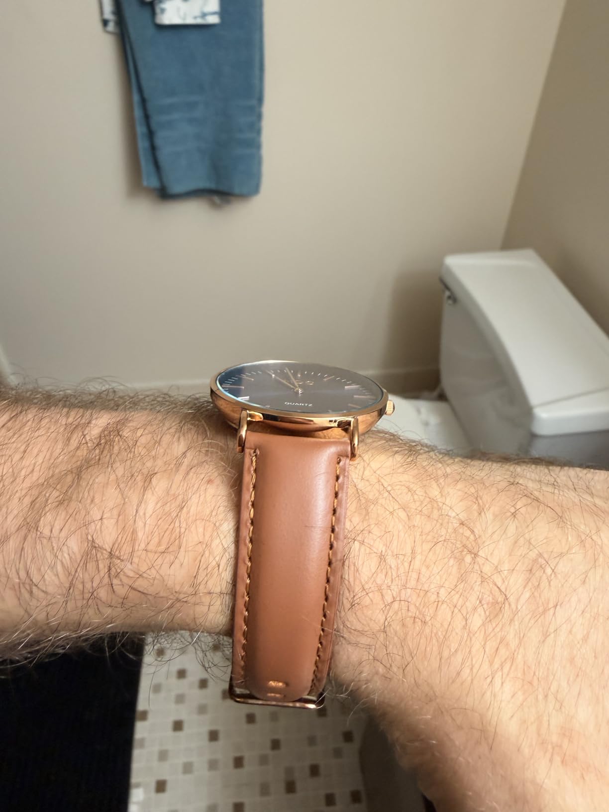 Infantry MDC Mens Minimalist Watch - 6.5mm Ultra Thin Business Casual Wrist Watches for Men,Big Face Analog Quartz Watch with Brown Leather Band, Professional Man's Gift customer photo 1