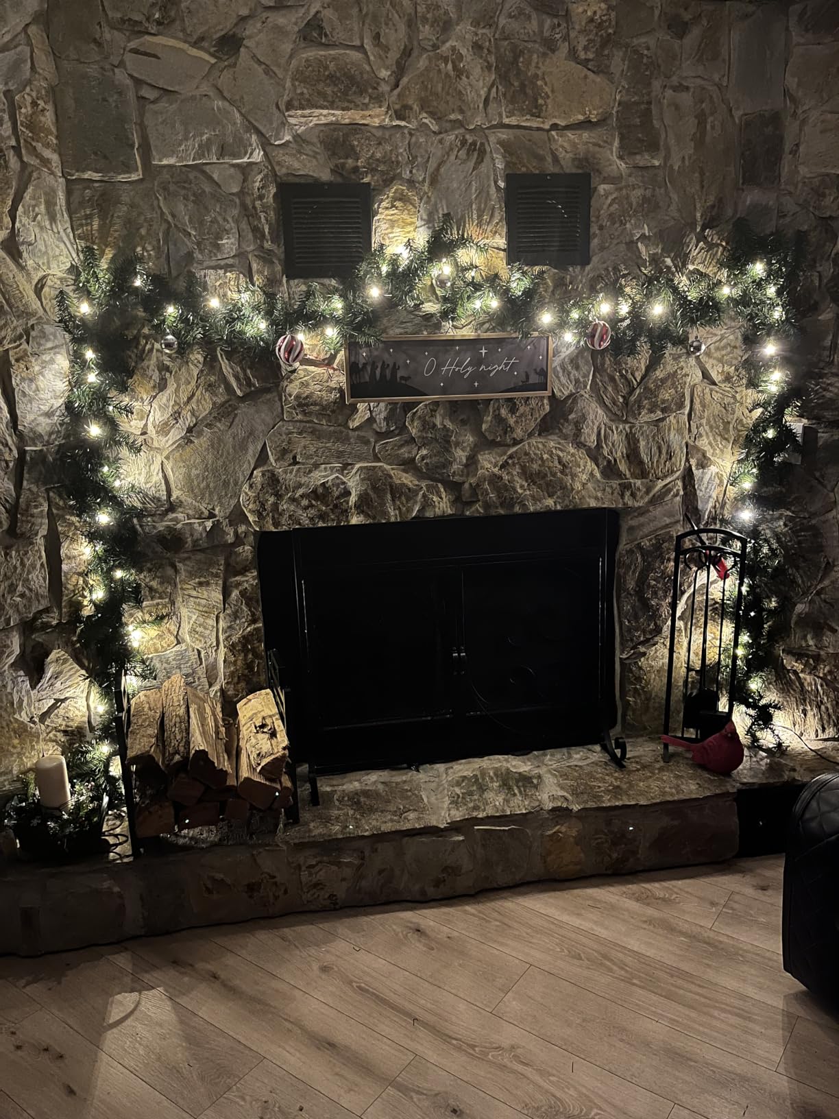 INNO STAGE Firewood Log Rack, Iron Wood Lumber Storage Holder for Fireplace - Heavy Duty Log Storage Bin, No Any Screw to Install customer photo 2