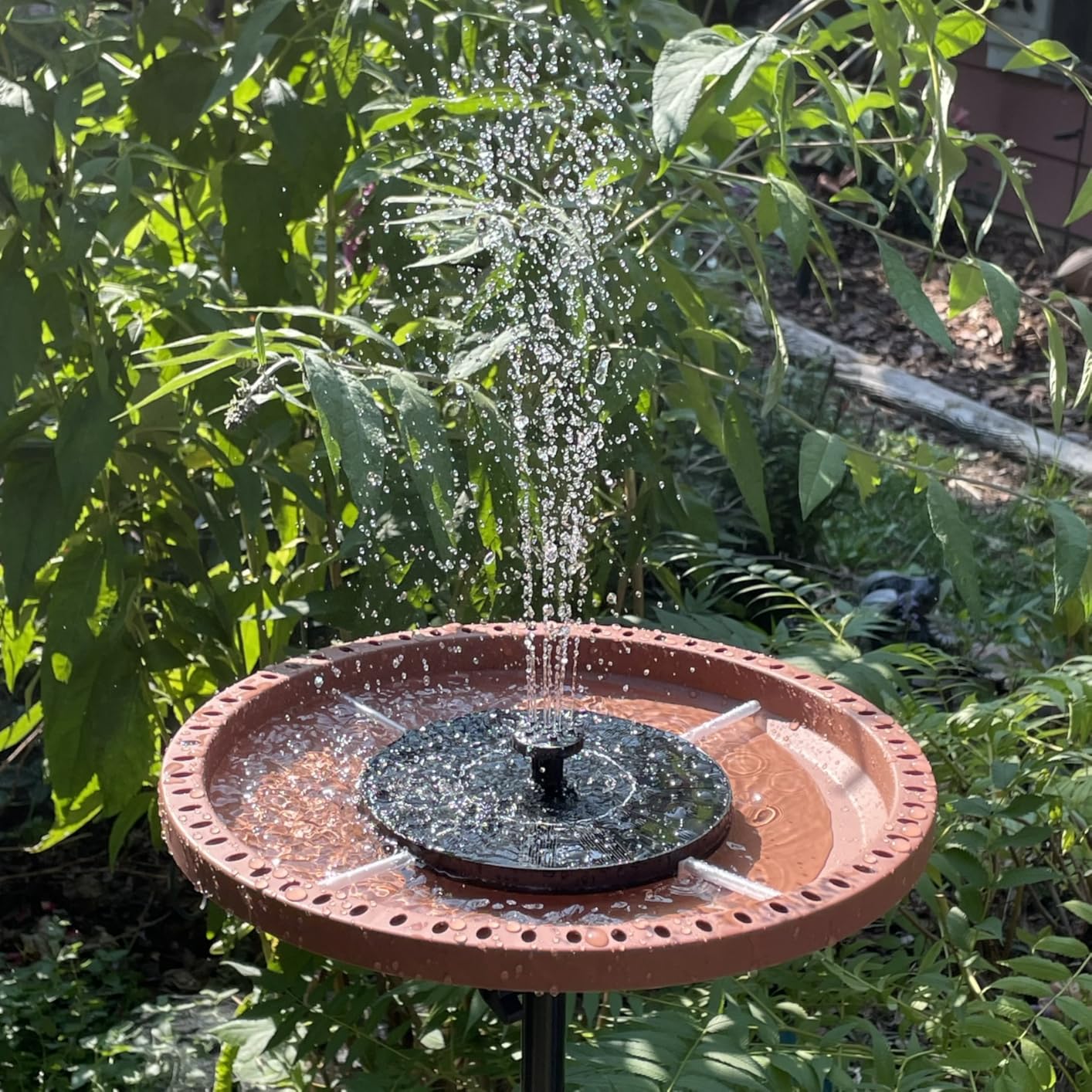 LAWOHO Solar Fountain Pump 1.5W Upgraded Submersible Solar Water Fountain Panel Kit for Bird Bath,Small Pond,Garden and Lawn Solar Water Pump Built-in Filter customer photo 2