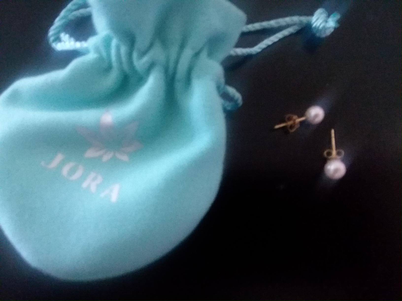 JORA 14K Gold AAA+ Handpicked Round Freshwater Cultured White Pearl Stud Earrings for Women Girls customer photo 2