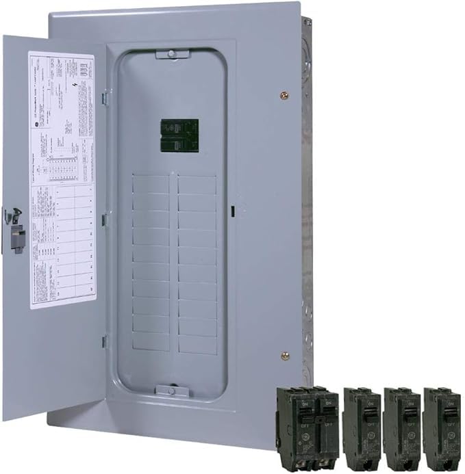 ABB 100A Main Breaker Load Center Indoor Panel 20-Space/20-Circuit with 4 Breakers Included, TM2010CCUBK1, 120/240VAC 1P3W 22KAIC, Factory Installed Main, Plug-In, NEMA 1, Surface/Flush Mount customer photo 1