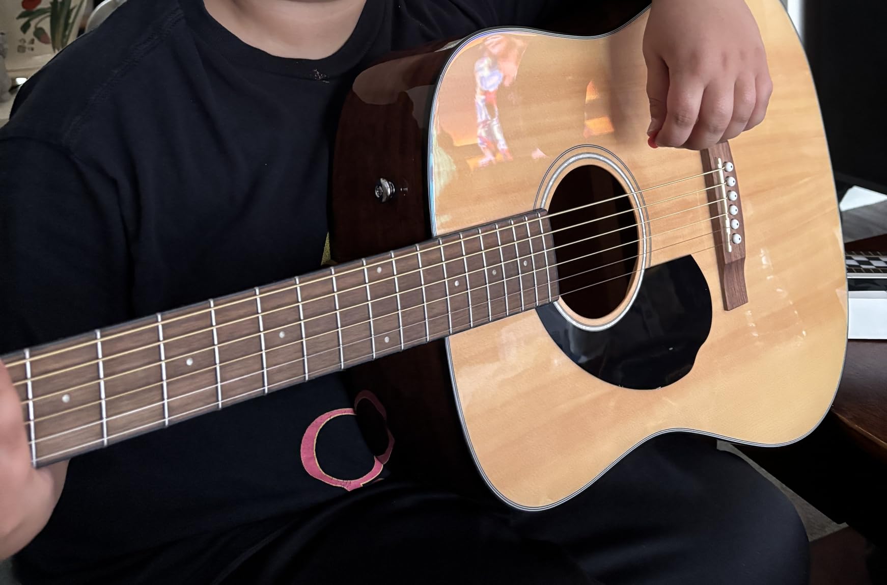 Fender Left-Handed Acoustic Guitar, CD-60S, Dreadnought Classic Design with Walnut Fingerboard, Mahogany Construction customer photo 2