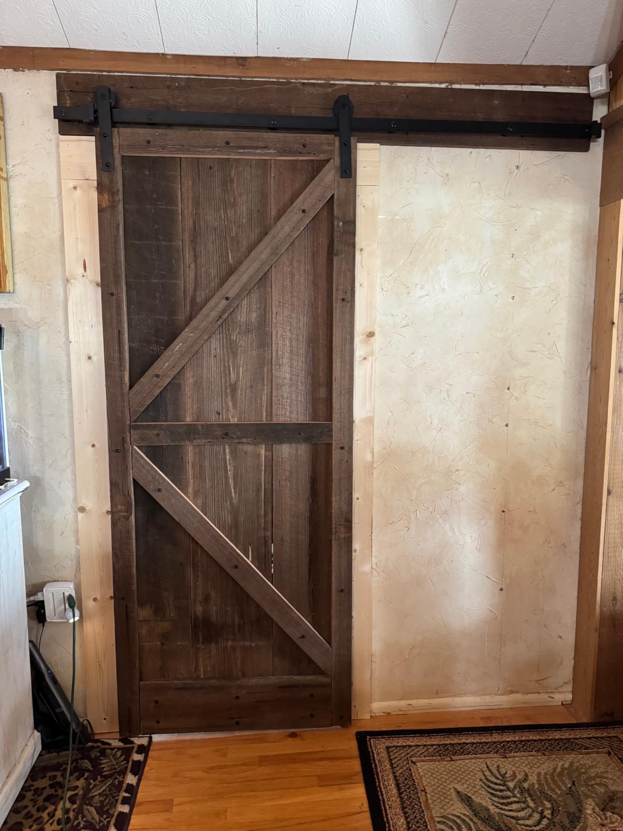 CCJH 6 Feet Heavy Duty Sturdy Sliding Barn Door Hardware Kit - Smoothly and Quietly - Easy to Install, Fit 36