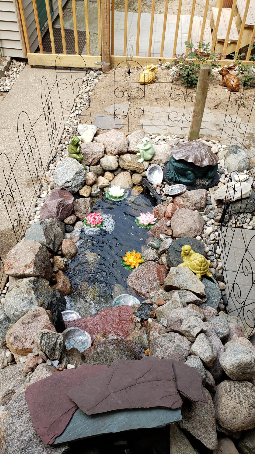 Simply Ponds 1200 GPH Water Garden Koi Pond Kit 8 x 10 Ft PVC Liner | Custom water feature, 10